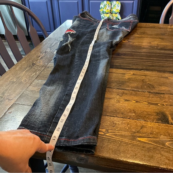 Source Unknown Men's Straight Jeans with Red and Yellow Accents like new - Picture 8 of 10